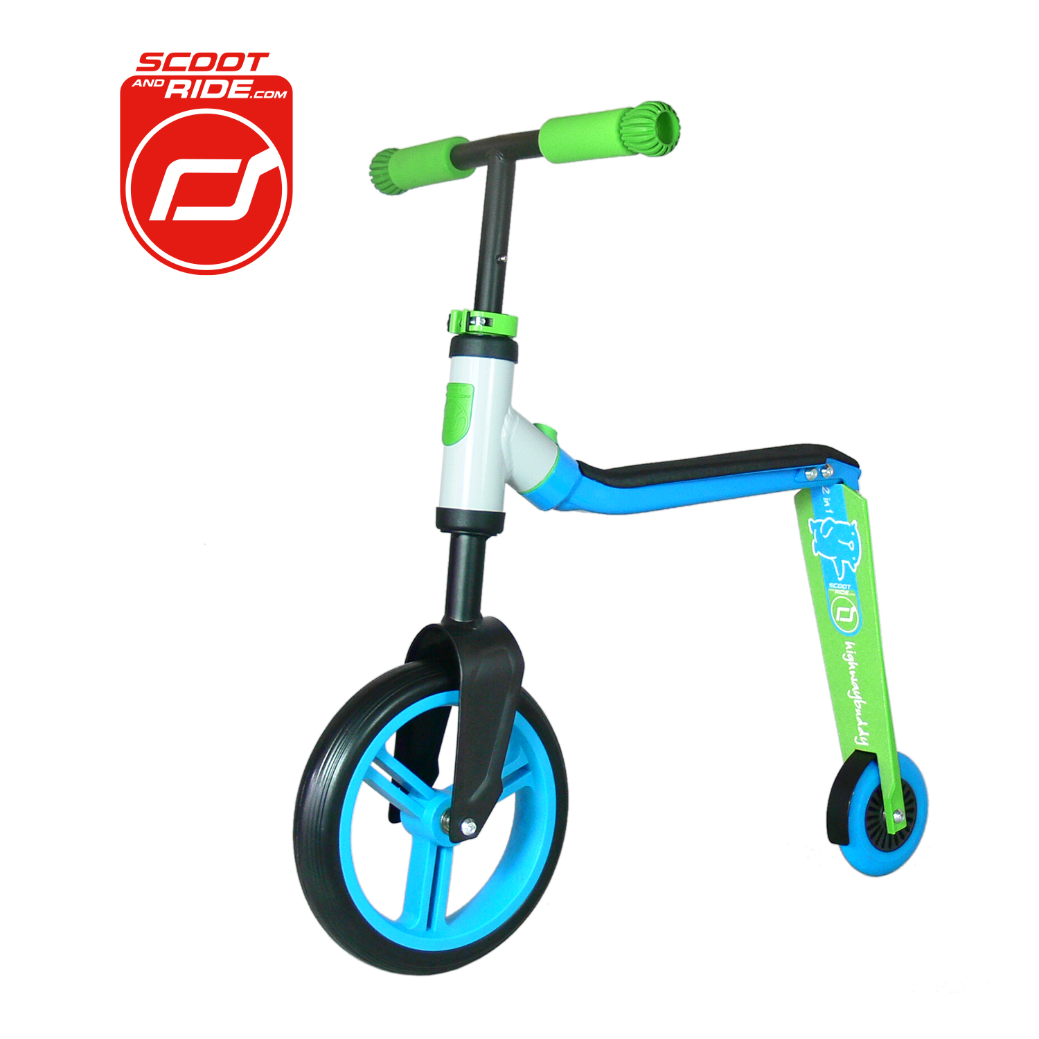 Scoot & Ride Highwaybaby Roller und Laufrad in einem, Grün/Blau Kinderroller & Laufräder